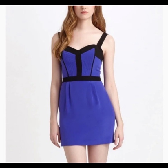 Rebecca Minkoff Violet & Black Night Out Silk Bustie Mini Dress Size 6 - Picture 3 of 17
